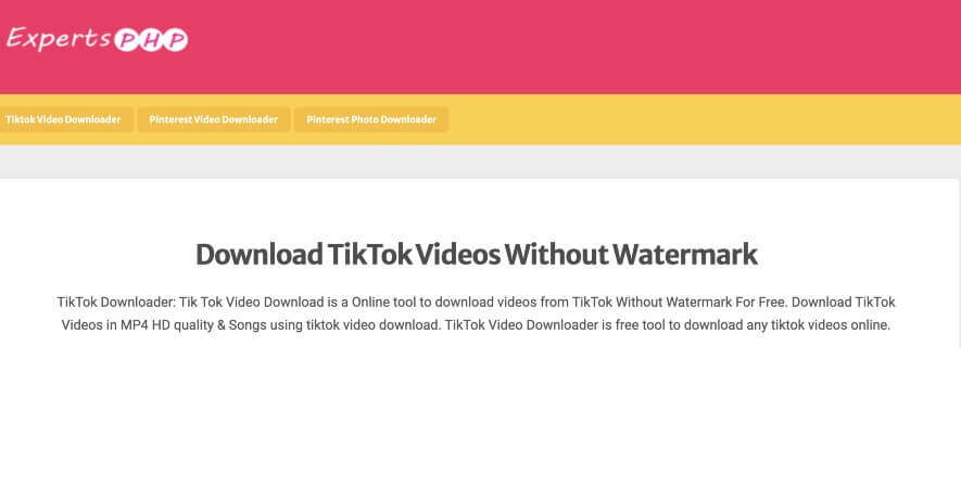 Experts PHP Download Video TikTok